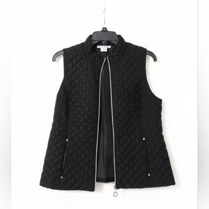 Allison Daley Black Quilted Vest Size PS